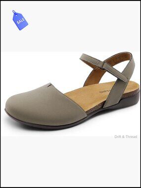 Women's Closed Toe Sandals Arch Support Comfort Cork Footbed Flat Sandals